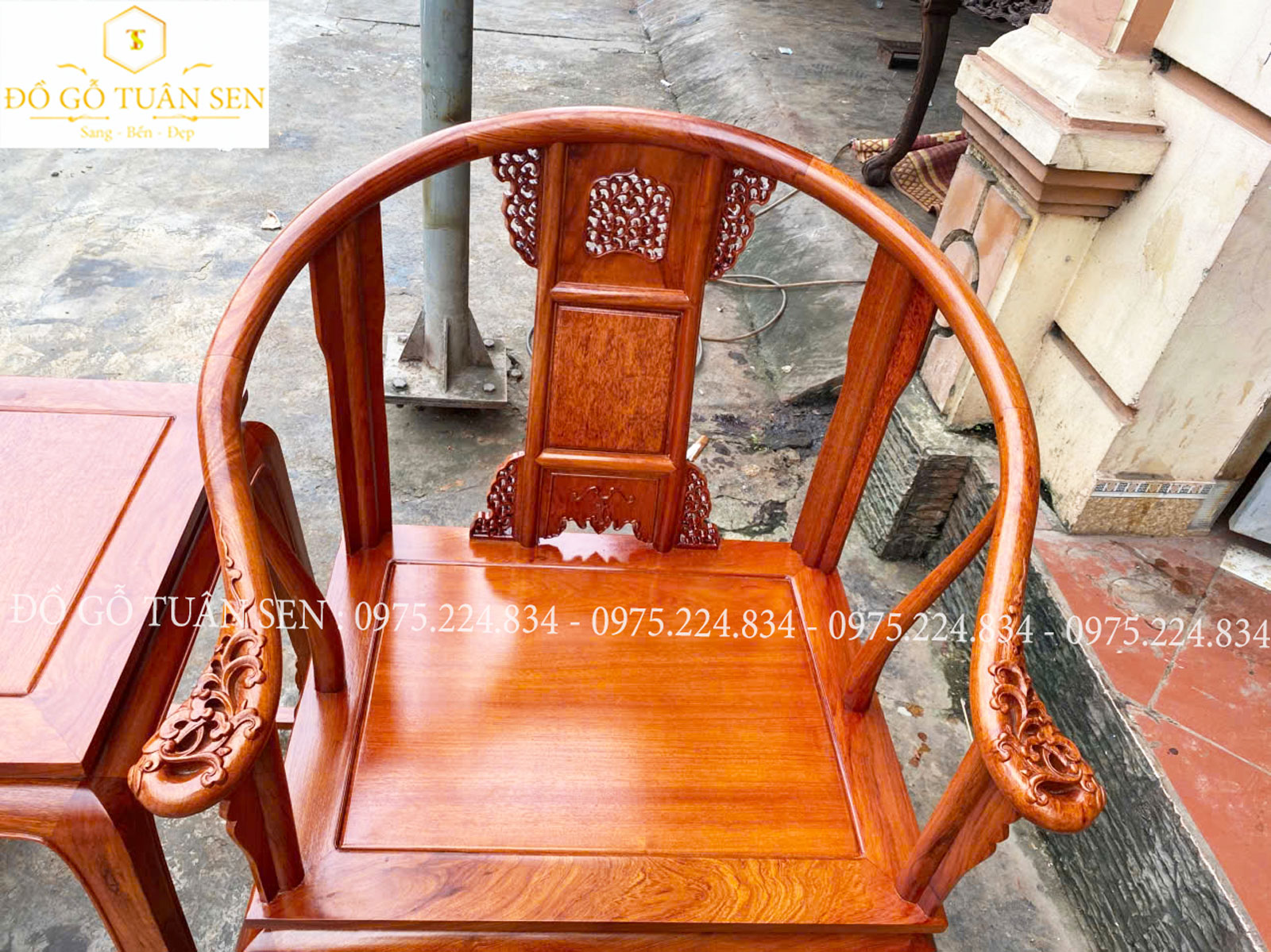 Hình ảnh chi tiết ghế minh đế gỗ hương No1